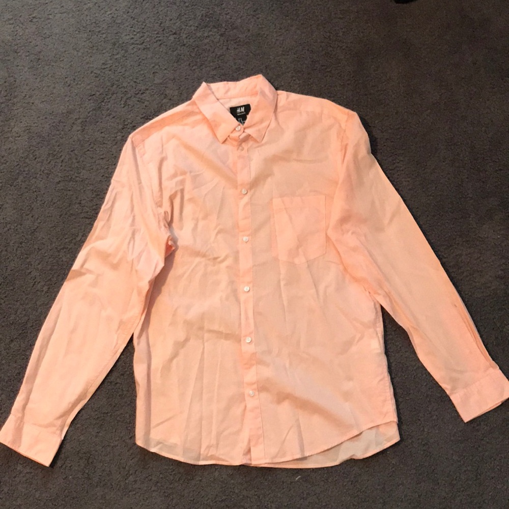 Like New Medium Regular Fit Salmon H&M Button Down